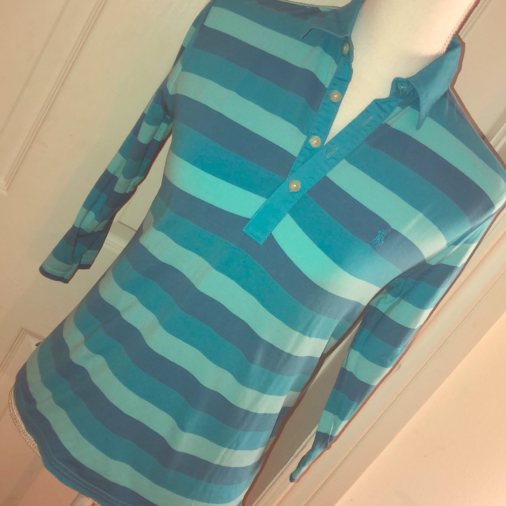 Ralph Lauren Golf Turquoise L/S Polo Shirt
